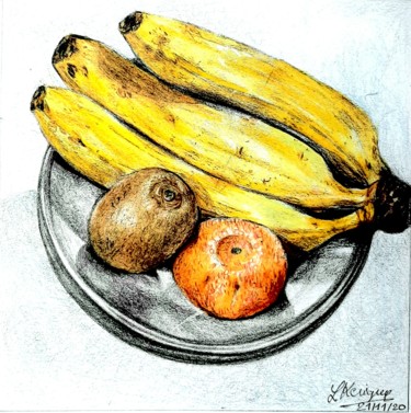 Drawing titled "Fruits" by Laurence Keriguy, Original Artwork, Pencil