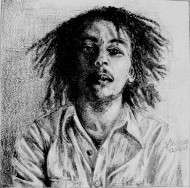 Tekening getiteld "Bob Marley" door Laurence Keriguy, Origineel Kunstwerk, Potlood