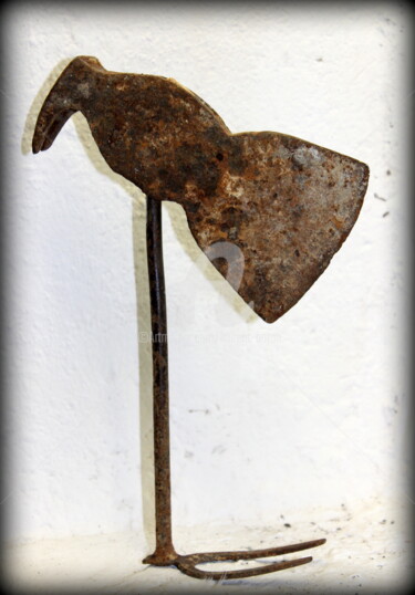 Sculpture titled "Comme un oiseau san…" by Laurent Boron, Original Artwork, Metals