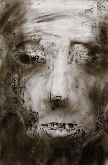 Printmaking titled "visage 2 #artistsup…" by Laurent Chabrillat, Original Artwork, Monotype