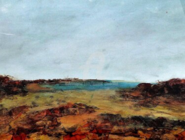 Painting titled "paysage de Bretagne" by Laurent Chabrillat, Original Artwork, Ink