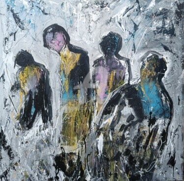 Painting titled "Silhouettes 14" by Laurent Chabrillat, Original Artwork, Acrylic