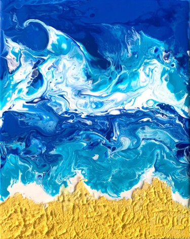 Malerei mit dem Titel "La Playa" von Laurent Da Cunha, Original-Kunstwerk, Acryl