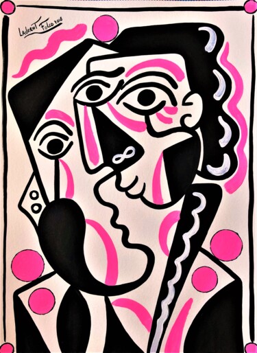 Pintura titulada "La vie en rose Fluo." por Laurent Folco, Obra de arte original, Acrílico