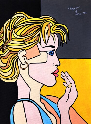 Painting titled "Claudia." by Laurent Folco, Original Artwork, Acrylic