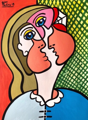 Painting titled "Kissing project." by Laurent Folco, Original Artwork, Acrylic