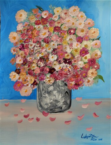 Painting titled "bouquet" by Laurent Folco, Original Artwork, Acrylic