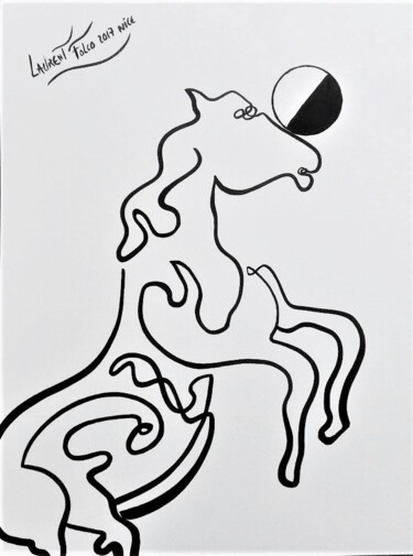 Malerei mit dem Titel "Horse : Circus 1" von Laurent Folco, Original-Kunstwerk, Acryl