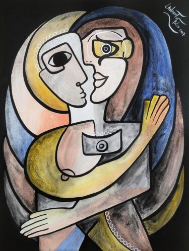 Peinture intitulée "Pensée Féminine." par Laurent Folco, Œuvre d'art originale, Acrylique