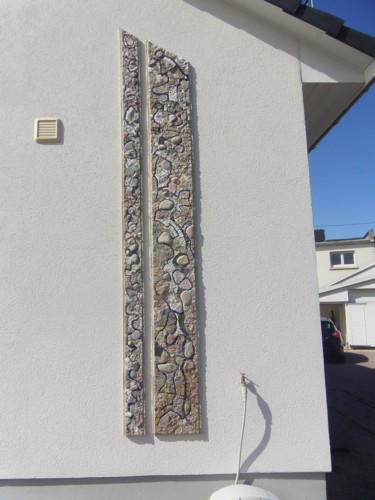 Sculpture titled "Mosaique sur façade" by Laurent Hunzinger, Original Artwork, Mosaic