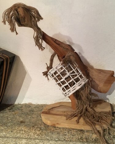 Sculpture titled "contre vents et mar…" by Laurent Malouvet, Original Artwork, Wood