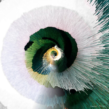 Digitale Kunst mit dem Titel "Eye white" von Laurent Maruani, Original-Kunstwerk, Digitale Malerei Auf Aluminium montiert
