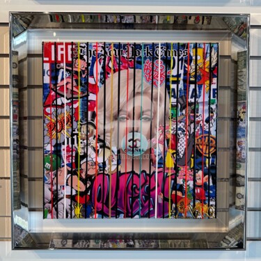 Schilderij getiteld "Marylin" door Elmago, Origineel Kunstwerk, Acryl Gemonteerd op Frame voor houten brancard