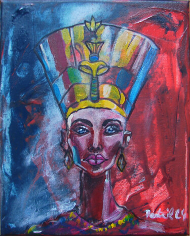 Pintura intitulada "Nefertiti" por Laurent Pesteil, Obras de arte originais, Acrílico