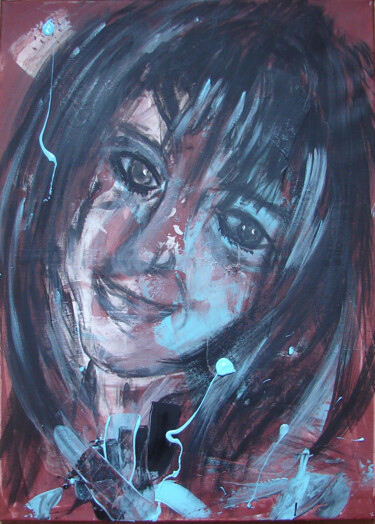 Pintura titulada "Visage Femme" por Laurent Pesteil, Obra de arte original, Acrílico