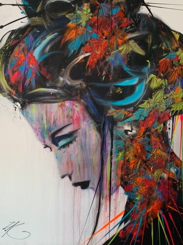Painting titled "« ON MY MIND »" by Laurent Zagarri, Original Artwork, Acrylic Mounted on Wood Stretcher frame