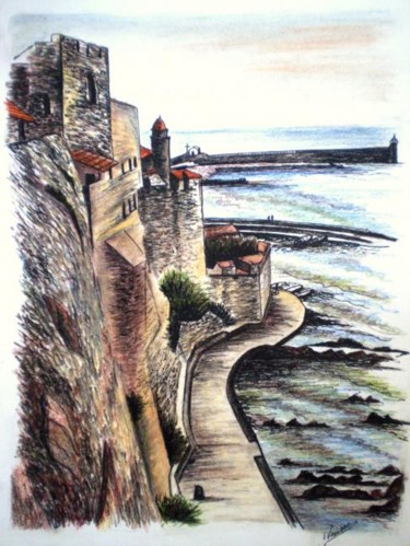 Drawing titled "Collioure_5" by Laure Vieusse, Original Artwork