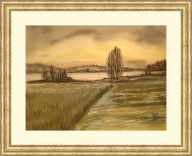 Painting titled "Herbstlich 2" by Sigrid Helmlinger, Original Artwork, Pastel