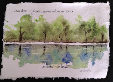 绘画 标题为“Forêt lacustre” 由Lawrence Poulet, 原创艺术品, 水彩