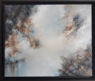 Painting titled "Signes" by Layla Rougan, Original Artwork, Oil Mounted on Wood Stretcher frame
