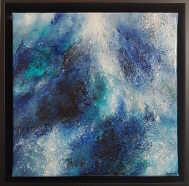 Painting titled "Instants Suspendus" by Layla Rougan, Original Artwork, Oil Mounted on Wood Stretcher frame