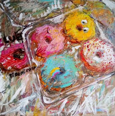 "Four Donuts #4 (202…" başlıklı Tablo Valerie Lazareva tarafından, Orijinal sanat, Petrol