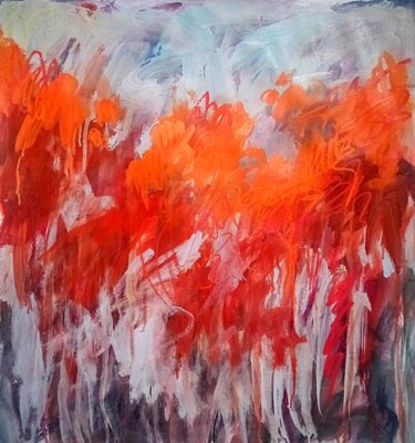 Painting titled "Abstract Early wint…" by Valerie Lazareva, Original Artwork, Acrylic