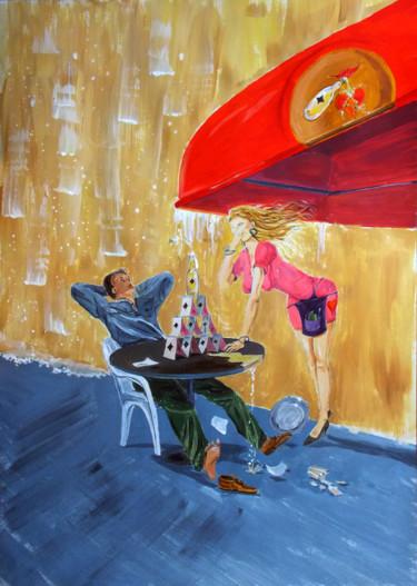 Malarstwo zatytułowany „Drink and play” autorstwa Lazaro Hurtado, Oryginalna praca, Akryl