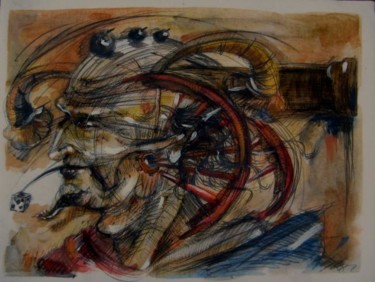 Pintura titulada "VIII.  LOS DEMONIOS…" por Alexander Leal Cid, Obra de arte original, Oleo