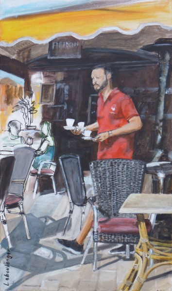 Peinture intitulée "Trois cafés" par Leboulanger, Œuvre d'art originale