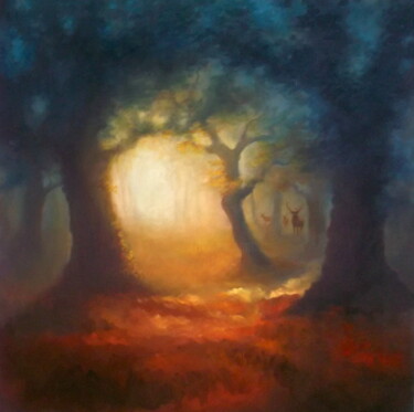 Pintura titulada "Golden Hollow" por Lee Campbell, Obra de arte original, Oleo