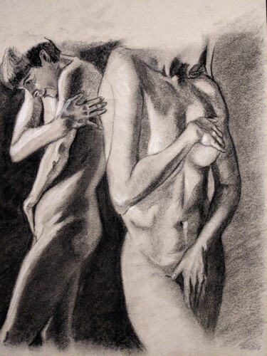 「Charcoal drawing of…」というタイトルの描画 Lee Davisonによって, オリジナルのアートワーク, 木炭