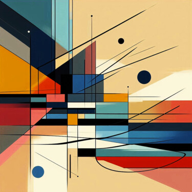 Digitale Kunst getiteld "abstrakte geometris…" door Lee Eggstein, Origineel Kunstwerk, Acryl