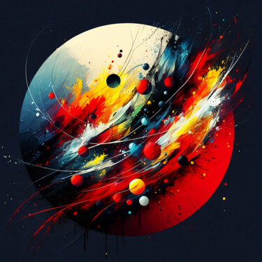 Pintura titulada "Kosmische Explosion…" por Lee Eggstein, Obra de arte original, Acrílico