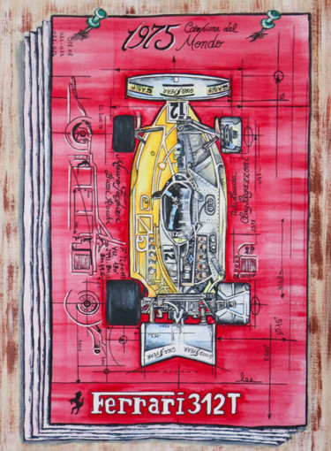 Painting titled "Ferrari" by Valérie Hage, Original Artwork, Acrylic