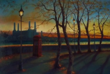 Pintura intitulada "Embankment (Print a…" por Lee Campbell, Obras de arte originais, Óleo