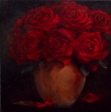 Peinture intitulée "Deep Red" par Lee Campbell, Œuvre d'art originale, Huile