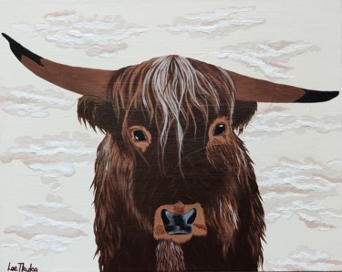 Painting titled "BULL - red bull, Ta…" by Leetruka, Original Artwork, Acrylic