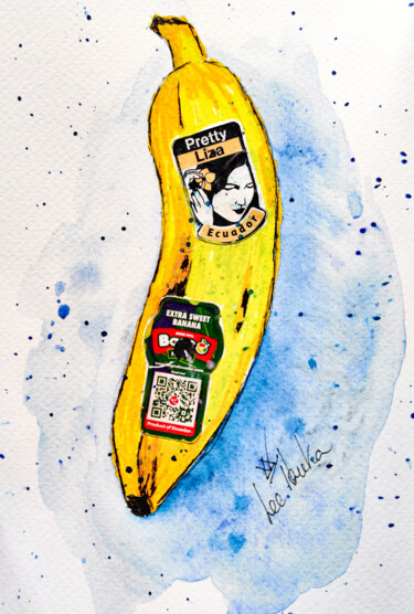 Malerei mit dem Titel "BANANA STYLE - fine…" von Leetruka, Original-Kunstwerk, Acryl