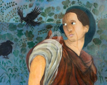 Peinture intitulée "La sybile" par Martine Vuaillat, Œuvre d'art originale, Huile