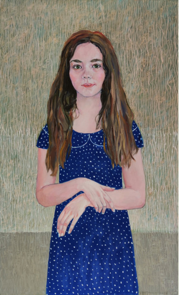 Картина под названием "Portrait of girl Ye…" - Lubalem, Подлинное произведение искусства, Масло