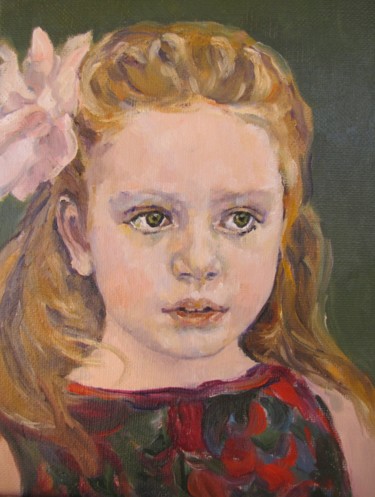 Картина под названием "Portrait of little…" - Lubalem, Подлинное произведение искусства, Масло