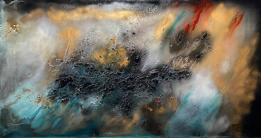 Painting titled "Archean Eucaryota 7…" by Lena Galee, Original Artwork, Acrylic Mounted on Wood Stretcher frame