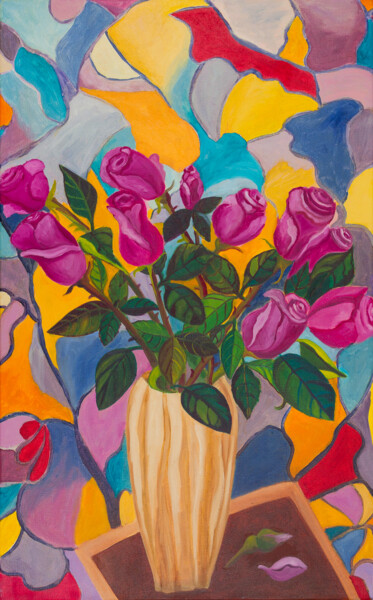 Peinture intitulée "Flora tesselation" par Lena Garabova, Œuvre d'art originale, Huile