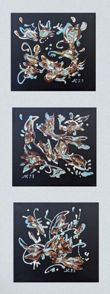 Картина под названием "Fantasy  / set of 3…" - Lena Kolambet, Подлинное произведение искусства, Акрил Установлен на Деревянн…