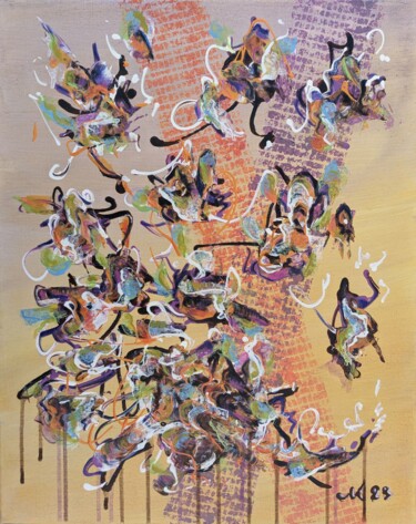 Peinture intitulée "Barcarole" par Lena Kolambet, Œuvre d'art originale, Acrylique Monté sur Châssis en bois