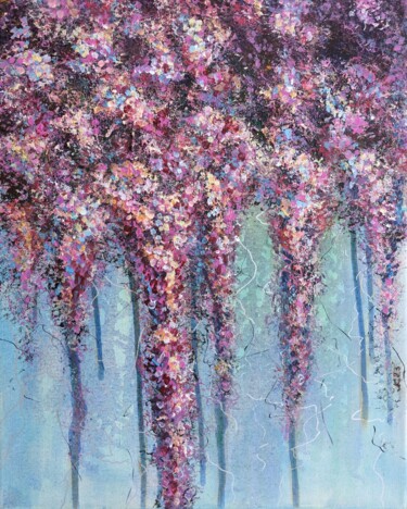 绘画 标题为“Lilac” 由Lena Kolambet, 原创艺术品, 丙烯 安装在木质担架架上