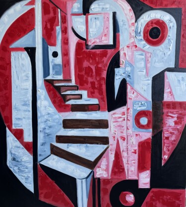 「"Staircase to abstr…」というタイトルの絵画 Lena Logartによって, オリジナルのアートワーク, オイル