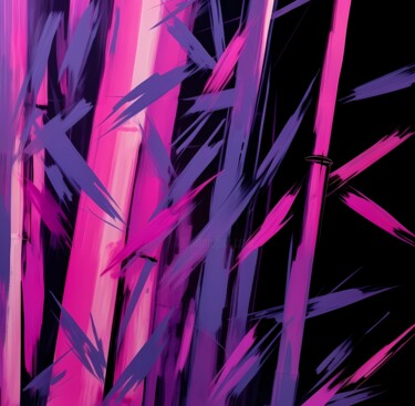 Digitale Kunst getiteld "Abstract bamboo #2" door Lena Oma, Origineel Kunstwerk, 2D Digital Work