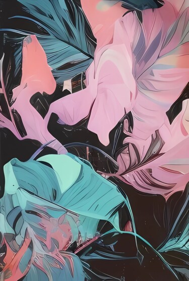 Цифровое искусство под названием "Tropical abstract #1" - Lena Oma, Подлинное произведение искусства, 2D Цифровая Работа